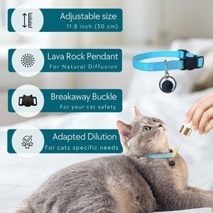 Essential Oil Lava rock Cat Calming Collar for cat